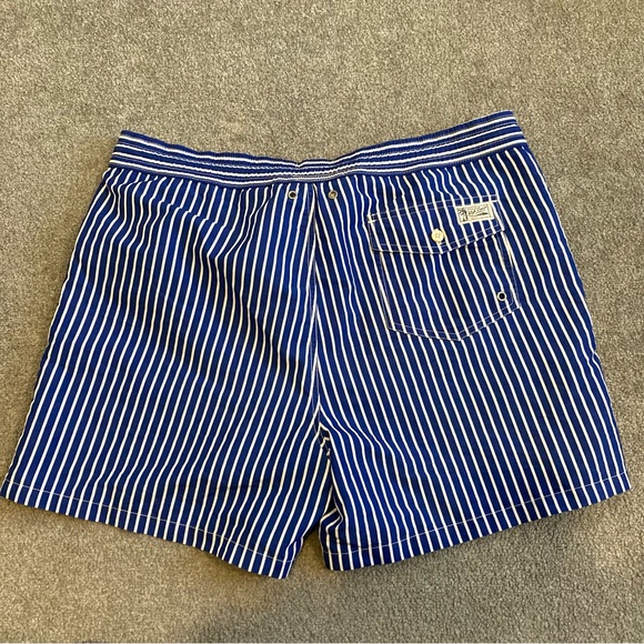 Mens Polo Ralph Lauren Swim Shorts Blue & White Striped Size XL. - Picture 5 of 9
